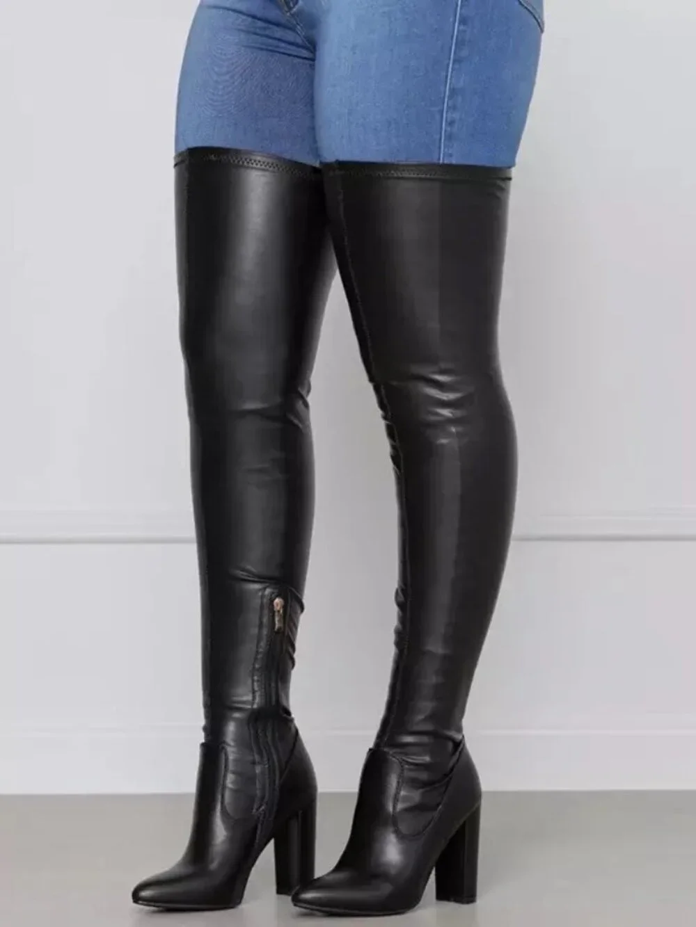 Black Thigh High Boots